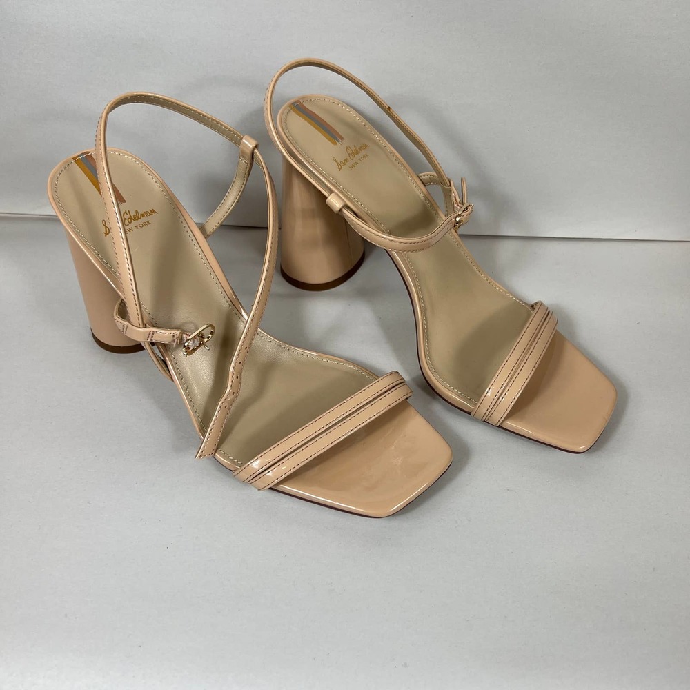 Sam Edelman Women's Cocktail Strappy Heels Shoes Square Toe Gold Tan Size 9